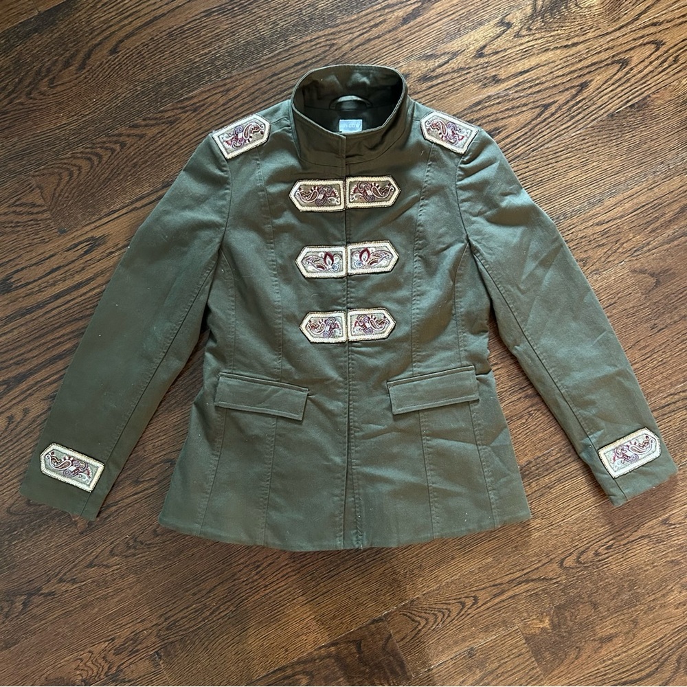 Chico’s Military-Style Embroidered Jacket – Size 0 - Picture 2 of 11
